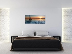 Obraz - Plachetnica na mori (120x50 cm)