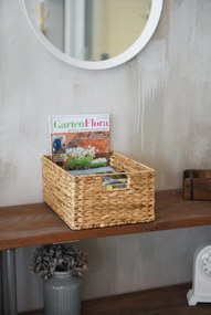 Policový kôš LANTA, vodný hyacint, šírka 34 cm, natur