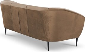 Trojmiestna pohovka Olivio, svele hnedá  zamatová látka