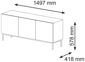 TV skrinka/stolík 3D 150 Rowanna (biela + čierna). Akcia -19%. Vlastná spoľahlivá doprava až k Vám domov. 1125011