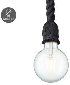 Luster na lanku LEONARDO ROPE 1xE27/10W/230V čierna