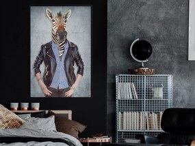 Artgeist Plagát - Zebra Ewa [Poster] Veľkosť: 20x30, Verzia: Zlatý rám s passe-partout