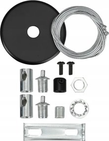 LED luster na lane LED/44W/230V 6000K 120 cm čierna