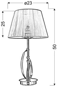 Candellux DIVA Stolná lampa 1X60W E27 Chrome / Gold 41-55071