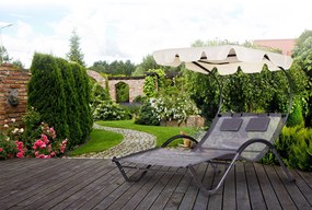 ModernHome Záhradné ležadlo s baldachýnom