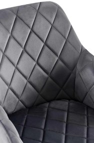 Jedálenská stolička Monett - zamat, B čierny rám - Tmavo sivá