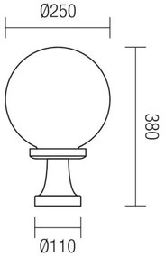 Redo 9774 - Vonkajšia lampa SFERA 1xE27/42W/230V IP44 25x38 cm hnedá