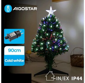 Aigostar - LED vonkajší vianočný stromček, 3,6 W, 230 V, 90 cm, IP44, studená biela