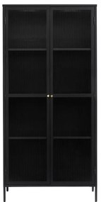 Čierna kovová vitrína 90x190 cm Bronco - Unique Furniture