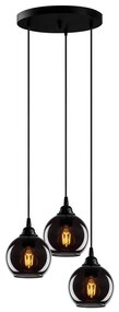 Luster na lanku SMOKED 3xE27/40W/230V