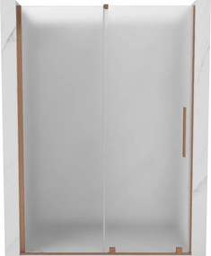 Mexen Velar, posuvné sprchové dvere do otvoru 150 cm, 8mm sklo námraza, medená matná, 871-150-000-31-65