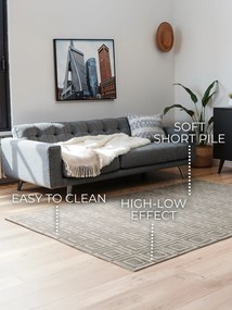 ELLE Decoration, Kusový koberec Perles 106190 Cream Grey z kolekcie Elle, 120x170, šedá, obývacia izba