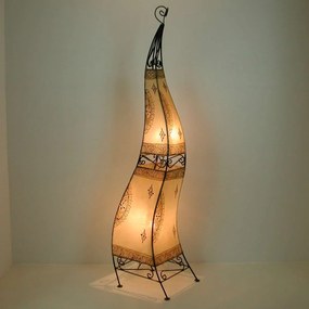 Orientálna rohová lampa Ibis 150cm biela