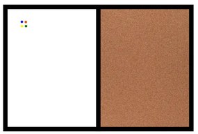 Toptabule.sk KMTDR Kombinovaná tabuľa biela v drevenom ráme + 6 farieb rámu 90x60cm /