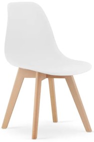Set troch jedálenských stoličiek KITO biele (hnedé nohy) (3ks)