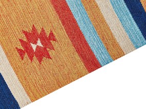 Bavlnený kelímový koberec 80 x 300 cm viacfarebný TARONIK Beliani