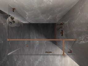 Mexen Lunar T, výklopný sprchový kút pravý 130 x 100 cm, 8mm číre sklo, profil medená matná, 834T-130-100-65-00-P