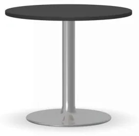 Konferenčný stolík ZEUS II, priemer 600 mm, chrómovaná podnož, doska grafit