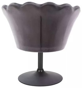 LuxuryForm DESIGN Kreslo FREY VELUR na čiernom tanieri - tmavo šedé