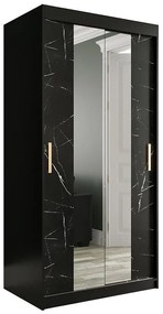 Skriňa Marmur T1 100 čierna/mramor čierna