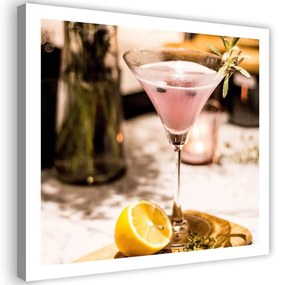 Obraz na plátně Koktejl s růžovým nápojem - 60x60 cm