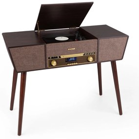 Auna Belle Epoque 1912, retro gramofón, CD, BT, USB, DAB+/FM, hnedý