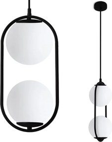 Závesné svietidlo Florence, 2x biele sklenené tienidlo, b, U