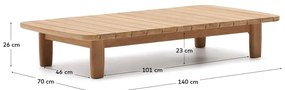 Záhradný odkladací stolík z tíkového dreva 70x140 cm Tirant – Kave Home