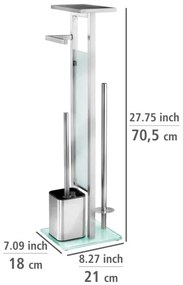 WENKO 23364100 - WC kefa DEBAR 21x70,5 cm nerezová/satinovaná/biela