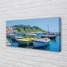 Obraz canvas Hory morské lode 120x60 cm