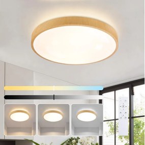 Brilagi-LED Stmievateľné svietidlo GLASS POOL DOUBLE LED/48W/230V 40 cm drevený dekor+DO