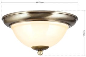 Orion DL 7-675/27-Stropné svietidlo AUSTRIAN OLD LAMP 2xE27/60W/230V bronz/béžová