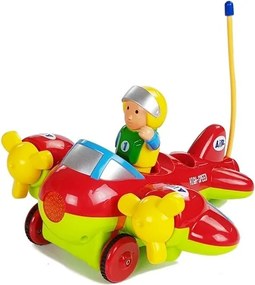 LEAN Toys Lietadlo na diaľkové ovládanie s volantom, červené