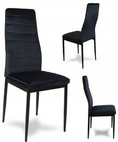 Sammer Moderné jedálenské kuchynské stoličky čierne s prešívaním LR1494 velvet cierna