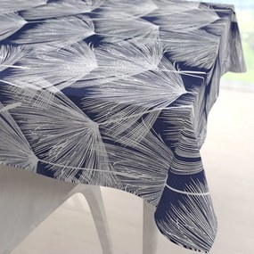 Biante Bavlnený štvorcový obrus Sandra SA-414 Biele abstraktné páperie na modrom 60x60 cm