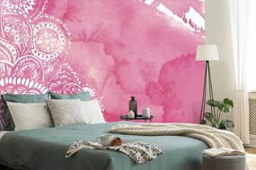 Tapeta Mandala ružový akvarel - 375x250