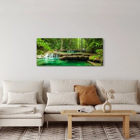 Obraz - Zelený vodopád (120x50 cm)
