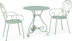 Kovová záhradná stolička v mentolovej farbe Etienne – Bizzotto