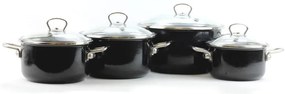 BELIS Sfinx Premium Black smaltovaná sada hrncov, 8 ks