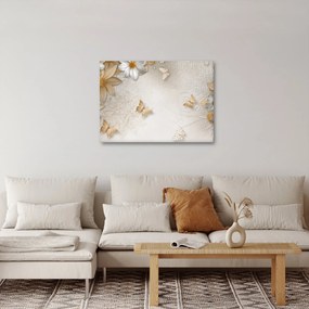 Obraz - Kvety s motýlikmi (70x50 cm)