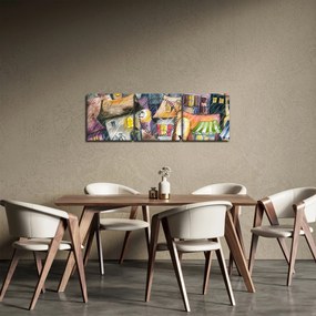 Obraz - Daždivý večer (s hodinami) (90x30 cm)