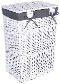 Prútený kôš na bielizeň 114 l biely / sivý