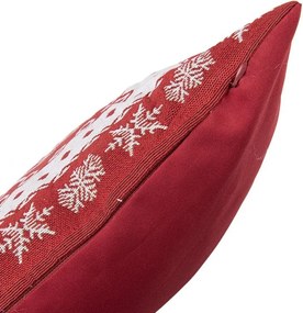 Červený vankúš s vločkami - 45*45*4 cm