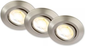 Briloner 7587032-SADA 3xLED kúpeľňové podhľadové svietidlo KLIRA 1xLED/4,9W/230V IP23 chróm