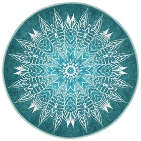 Tyrkysovomodrý prateľný okrúhly koberec vhodný pre robotické vysávače ø 80 cm Comfort – Mila Home