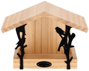 Kŕmidlo pre vtáky Rhi, 18x24,5x14 cm, drevo/kov, hnedá