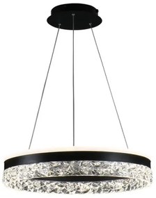 LED Stmievateľný luster na lanku LED/80W/230V 3000-6500K čierna + diaľkové ovládanie