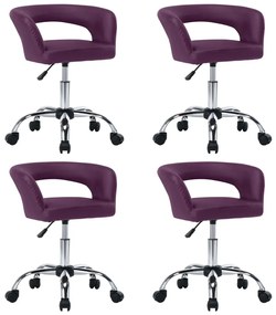 Jedálenské stoličky 4 ks fialové umelá koža
