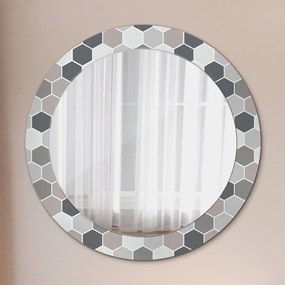 Okrúhle ozdobné zrkadlo Šesťuholník fi 70 cm
