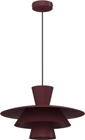 Závesný luster PLATO na lanku 1xE27/15W/230V bordová